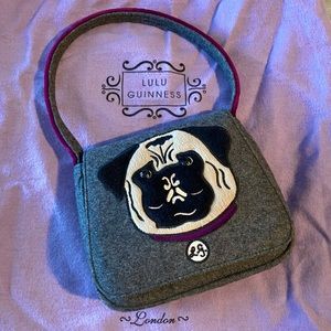 Lulu Guinness pug handbag in pristine condition, rare, like new!